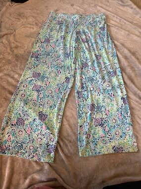 Lilly Pulitzer Lorena breezy palazzo pants in blue Ibiza open water